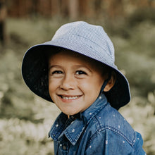 Load image into Gallery viewer, Explorer Kids Reversible Sun Hat - Charlie/Indigo

